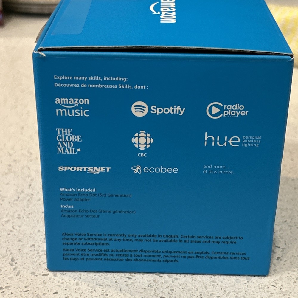 AMAZON MODEL D9N29T ECHO DOT 3rd GEN SMART SPEAKER (ALEXA CALL) + AC ADAPTER