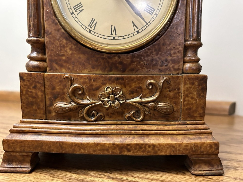 Marble Effect Resin Mantel Clock