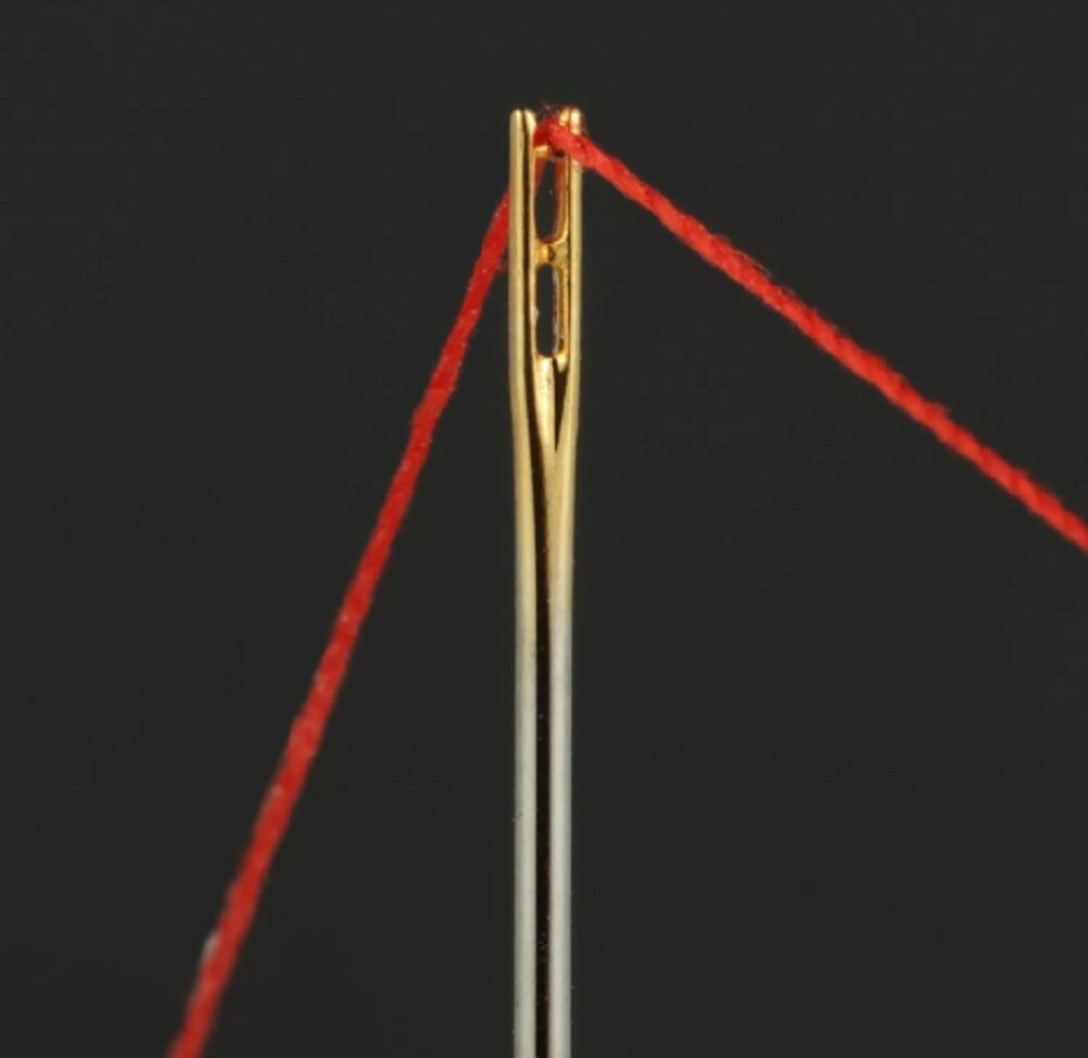 24Pcs Stainless Steel Self-threading Needle Opening Sewing Darning Needle w Case