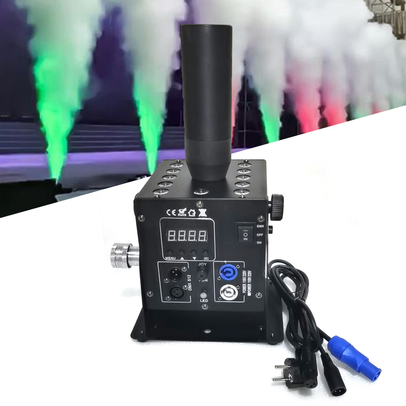 2 Pack LED CO2 Jet Smoke Machine & 6m Hose CO2 Cannon DMX Blaster DJ Disco Stage