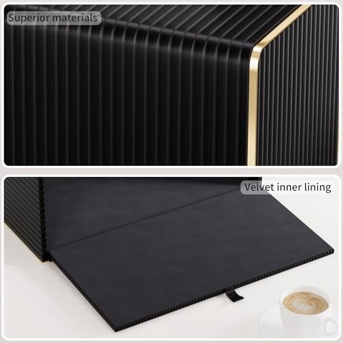 Extra Large Tissue Box Cover for Standard Size 180 Rectangle Extra Height Black