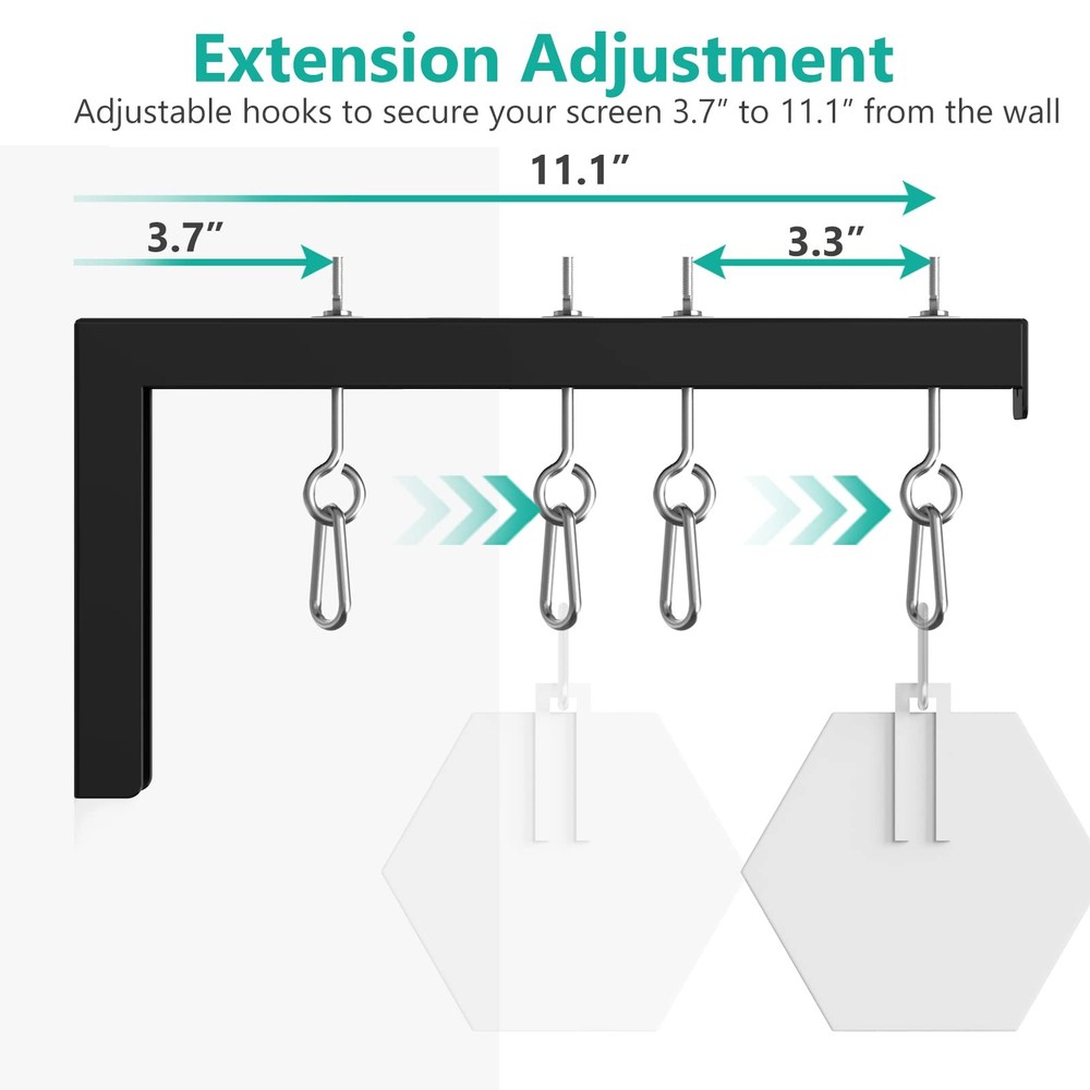 Universal Projector Screen Ceiling Mount Wall L Brackets 12 Inch Extension