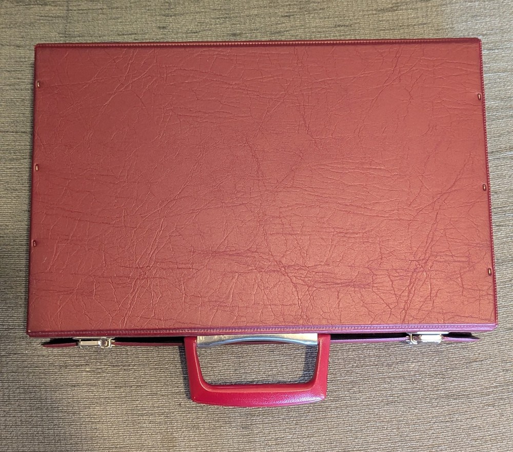 Vintage Cassette Tape Storage Case / Red (No Plastic Divider Insert)