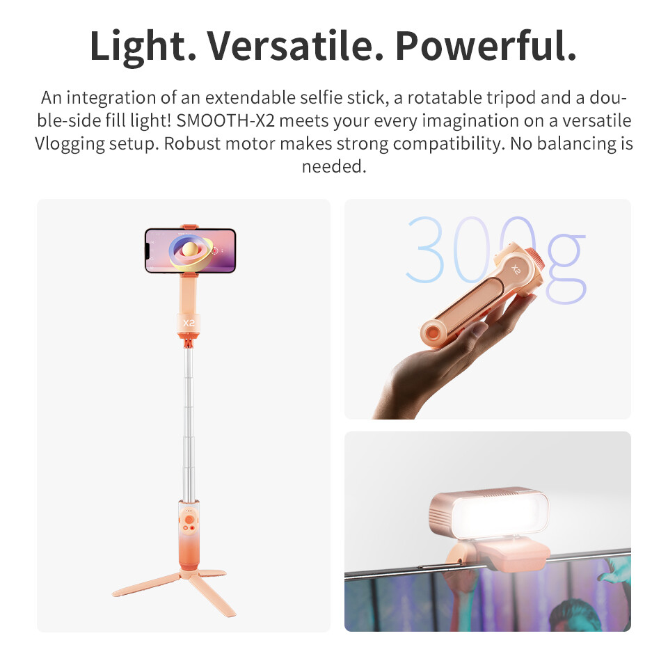 ZHIYUN Smooth X2 Gimbal Stabilizer combo Extendable Handheld iPhone Android