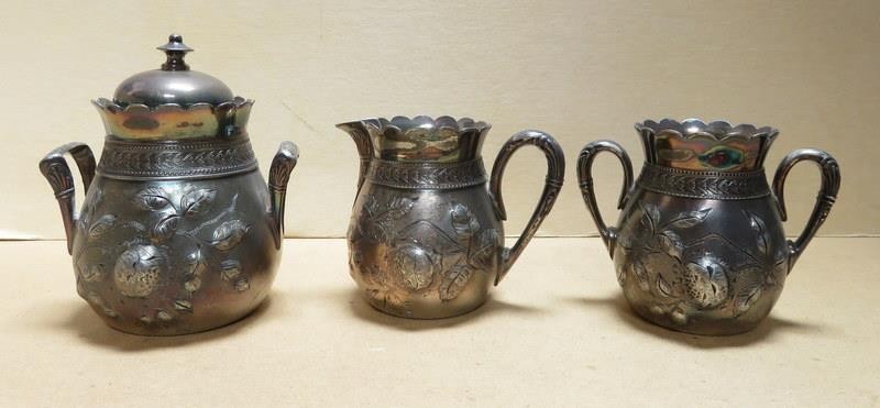 Victorian Silverplate Pairpoint Quadruple Plate Tea Set