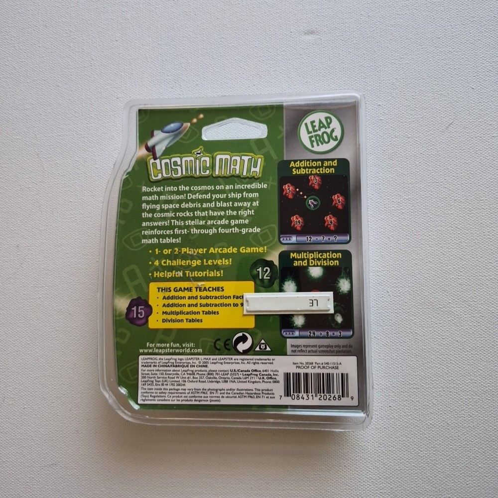 Leapfrog Leapster Cosmic Math Learning Game 1st - 4th Grade Ages 6-10