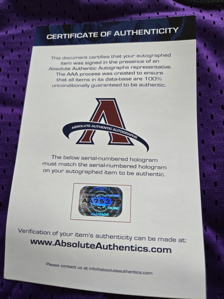 Todd Heap Autograph Custom Jersey Aaa Certificate