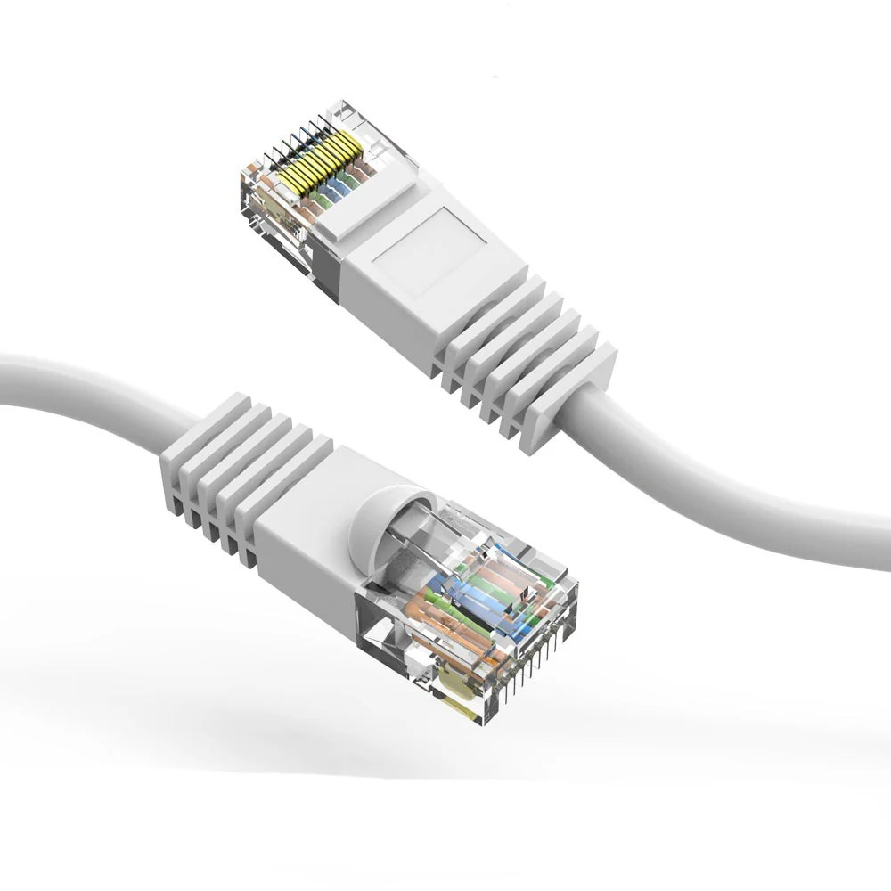 10Ft CAT5E UTP Ethernet Network Booted Cable White