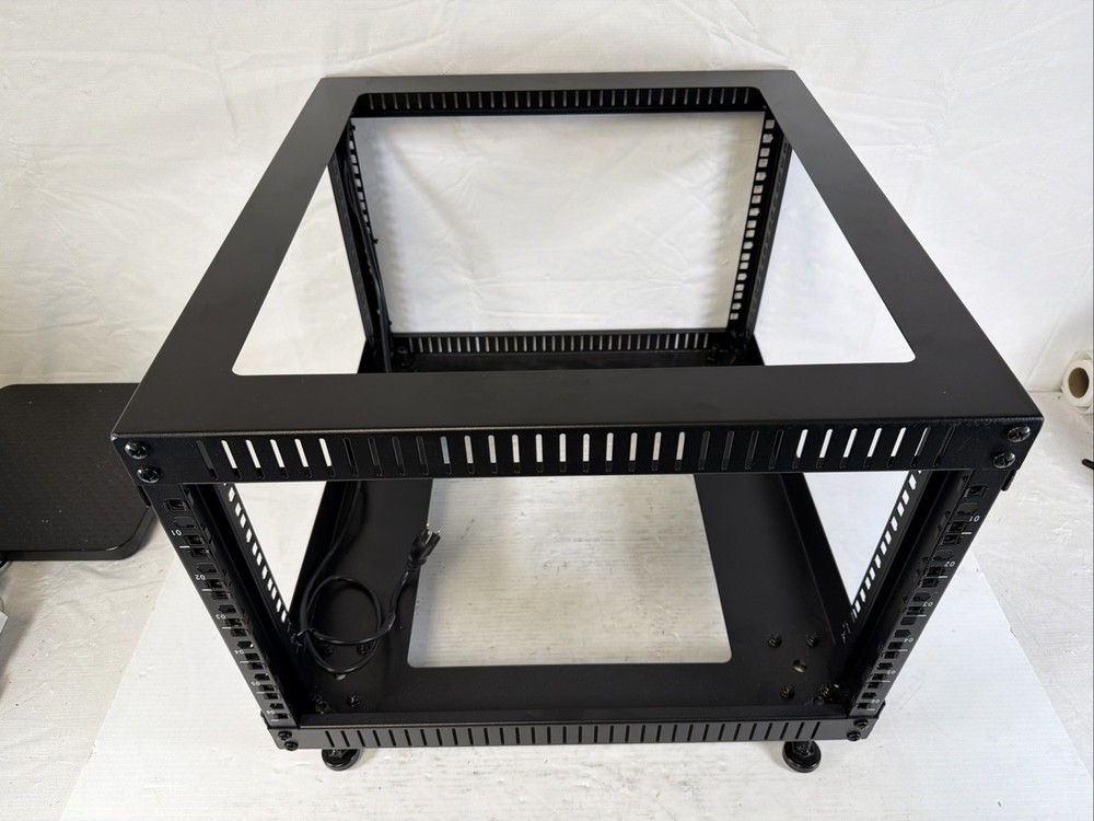 RIVECO 6U Open Frame Server Rack with Wheels- Heavy Duty 4 Post Quick Assembly