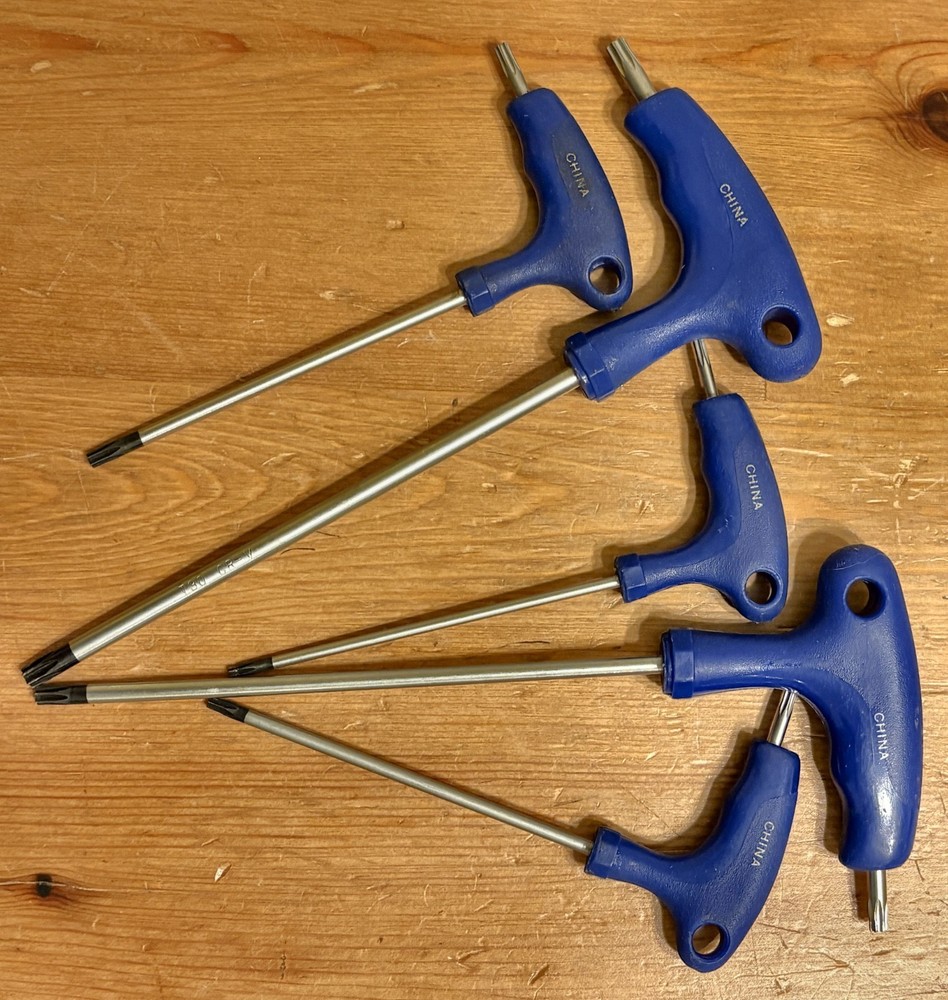 Torx Keys With Imp. + Short Side Hole x 5