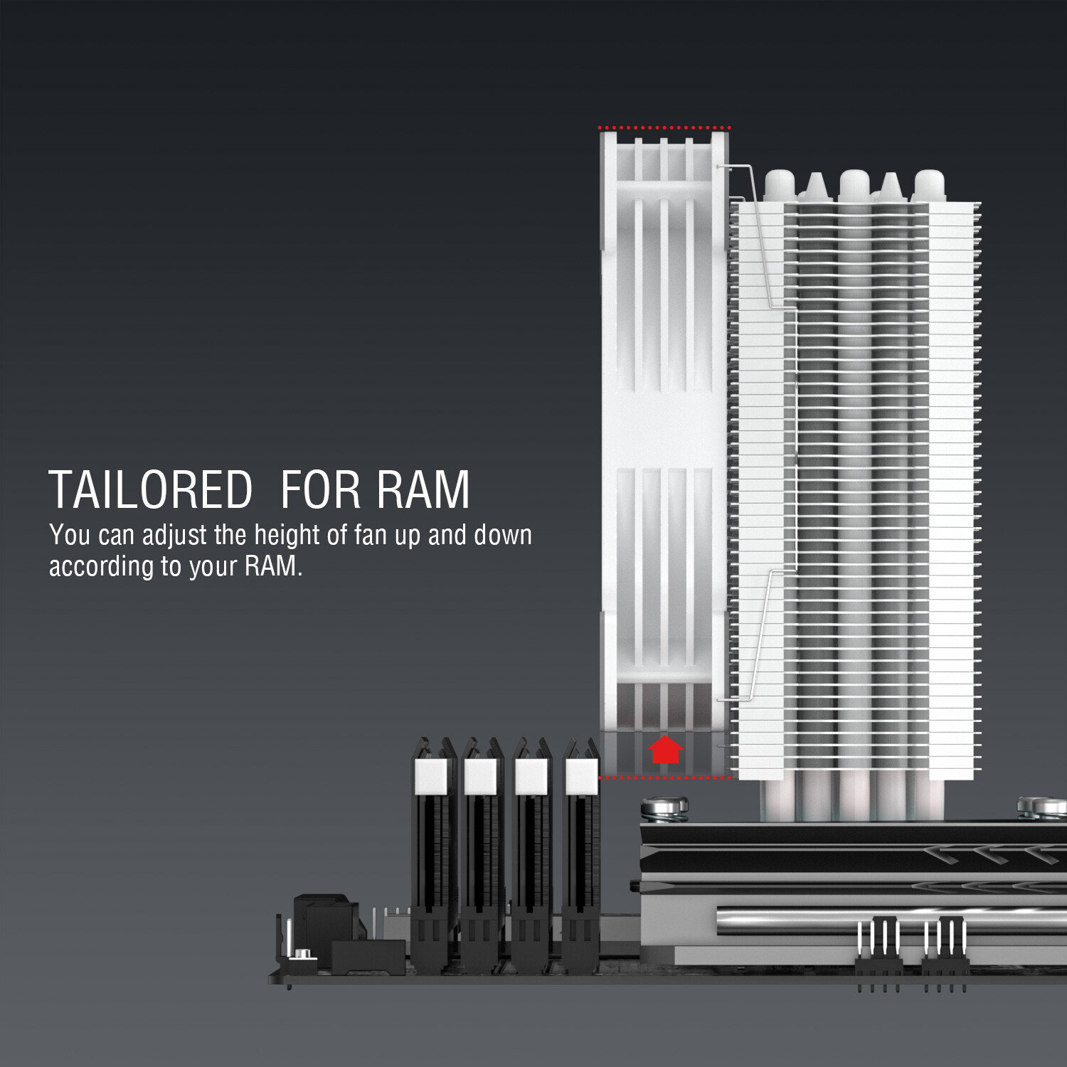 Vetroo V5 ARGB CPU Cooler Computer Case PC Heatsink 5 Heatpipes LGA 1700/AMD AM4