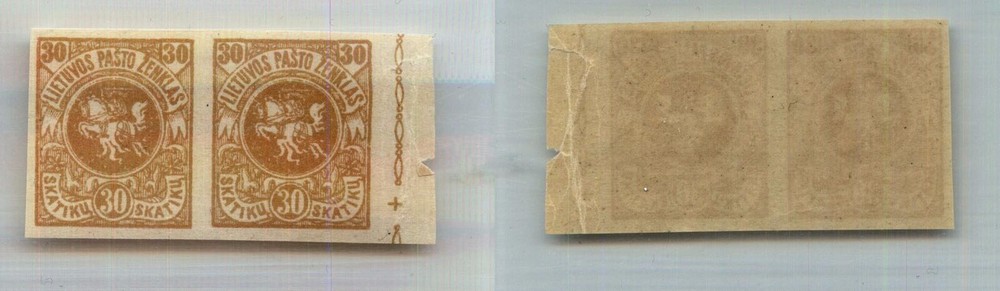 Lithuania 1919 SC 53 MNH imperf horizontal pair. rtc125
