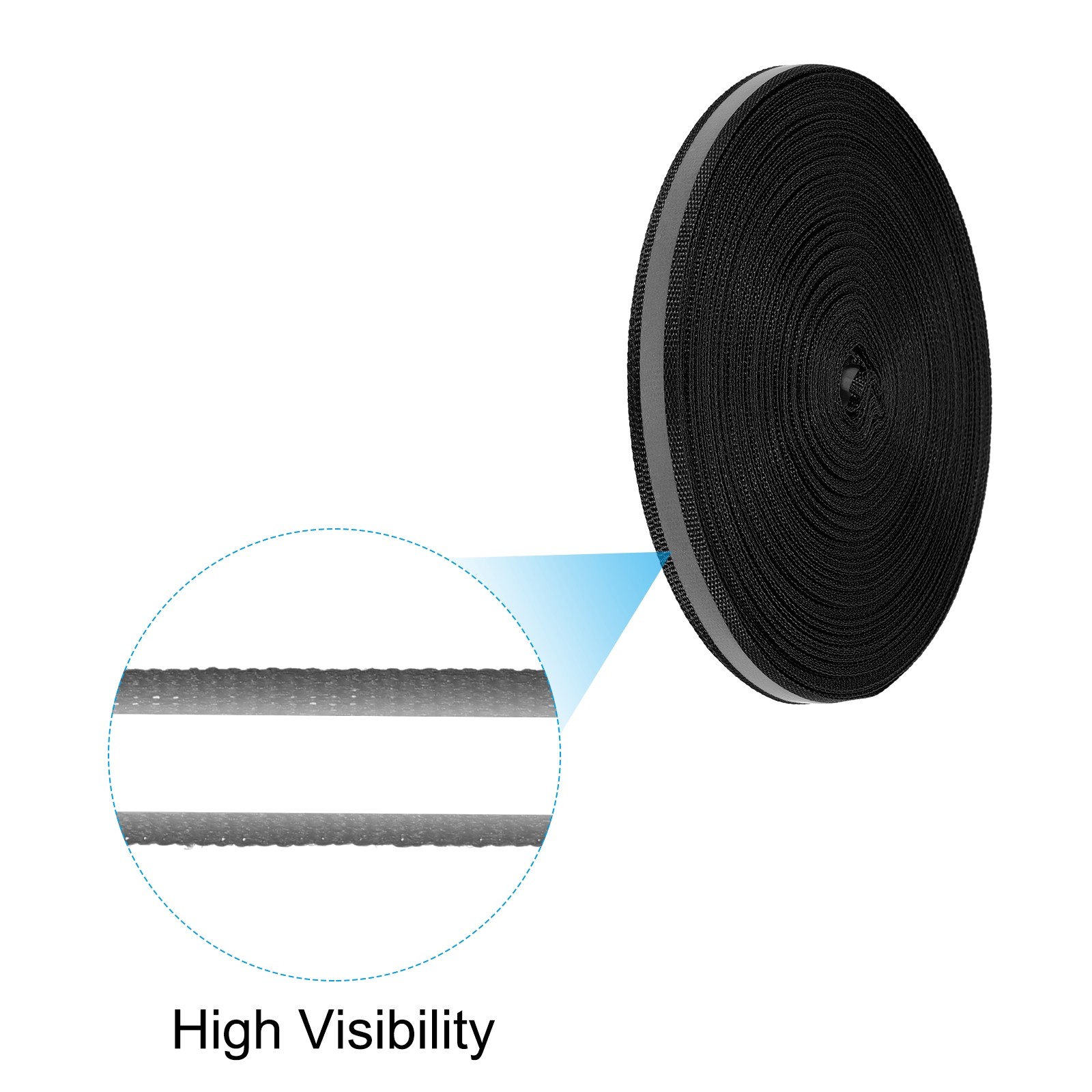 Reflective Tape Strip 10mm x 50yards Visibility Reflective Tape Black