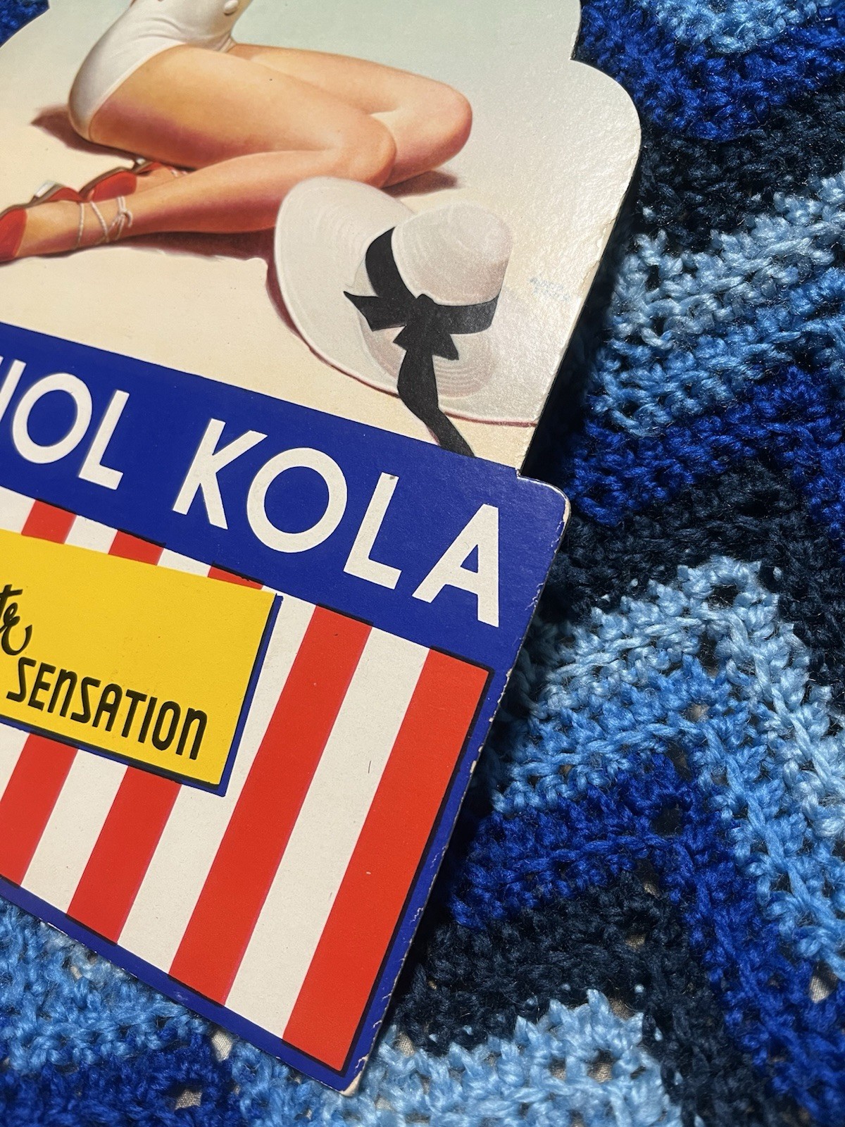 Nichol Kola Cardboard Pinup Advertising Sign 1950’s Easel Display Rare VTG Soda