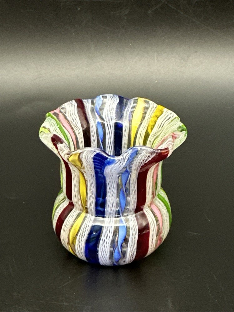 Murano Ribbon Glass Toothpick Holder