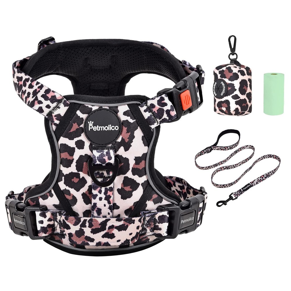 No Pull Dog Harness Set with Leash Attachment Easy Control Handle Reflective ...