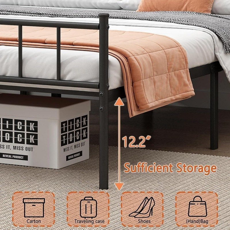 Durable Twin XL Bed Frame No Box Spring Needed Easy Assembly Strong Support New
