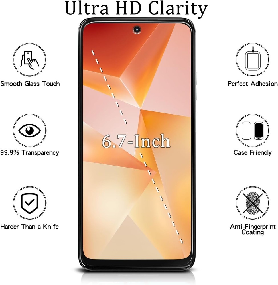 Moto G 5G 2025 Glass Screen Protector 2-Pack - Touch Sensitive & Bubble Proof