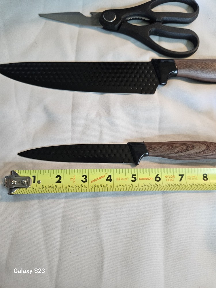 5pc Knife Set With Storage Black