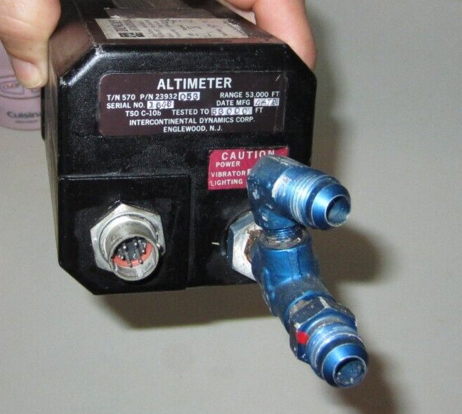 INTERCONTINENTAL DYNAMICS ALTIMITER 53,000 RANGE P/N 570-23932-053