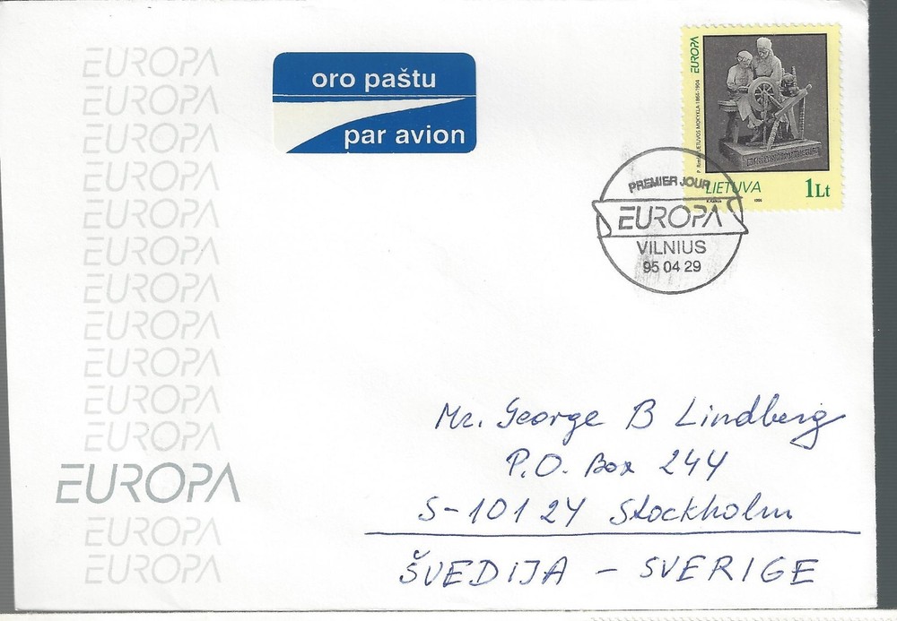 1995 Lithuenia FDC Europa