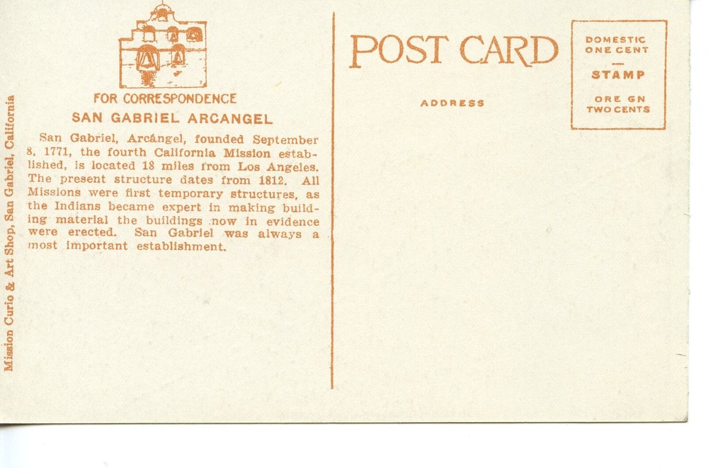 SAN GABRIEL MISSION, CA - PC332