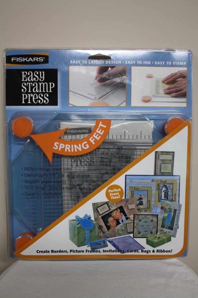 NEW Fiskars Easy Stamp Press Perfect Image Every Time Borders Picture Frames