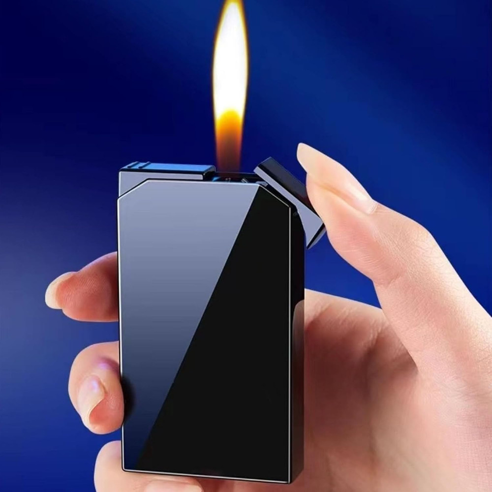 Dual Flame Square Shape Torch Lighter, Switchable Torch Jet & Soft Flame Lighter