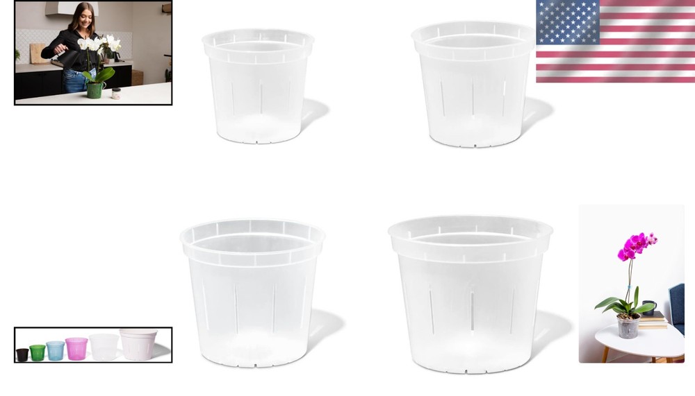 UV Protected Slotted Orchid Pots - 8 Pack