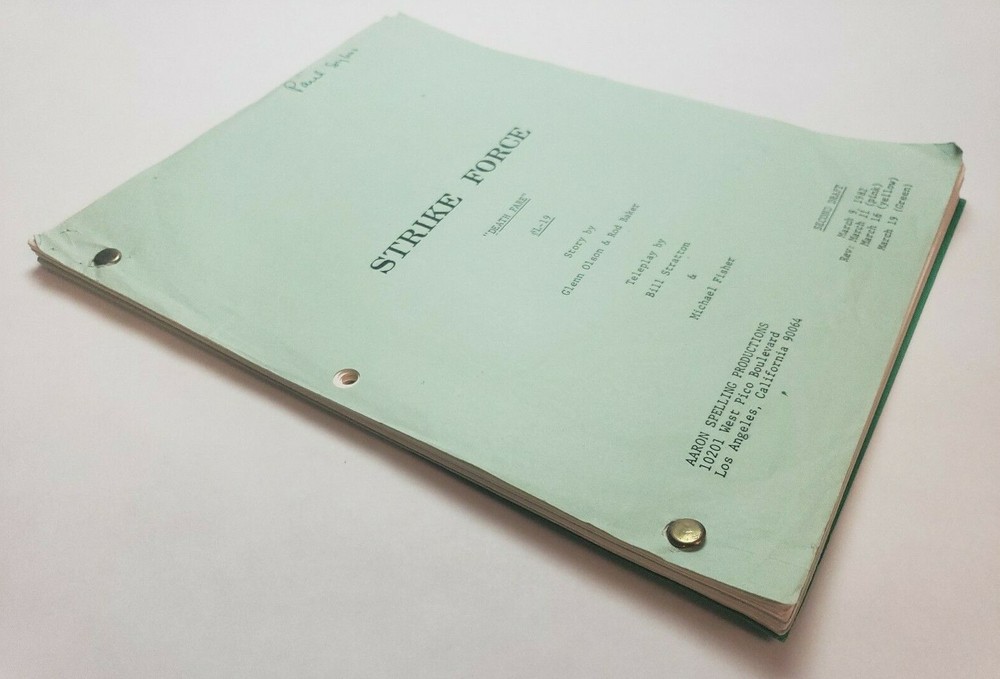 STRIKE FORCE / Bill Stratton 1982 Unproduced TV Script Episode, Robert Stack