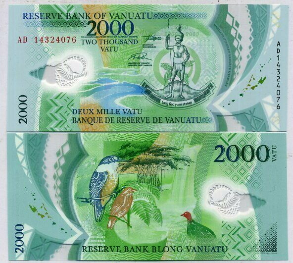 Vanuatu 2000 Vatu 2014 P 14 Polymer UNC