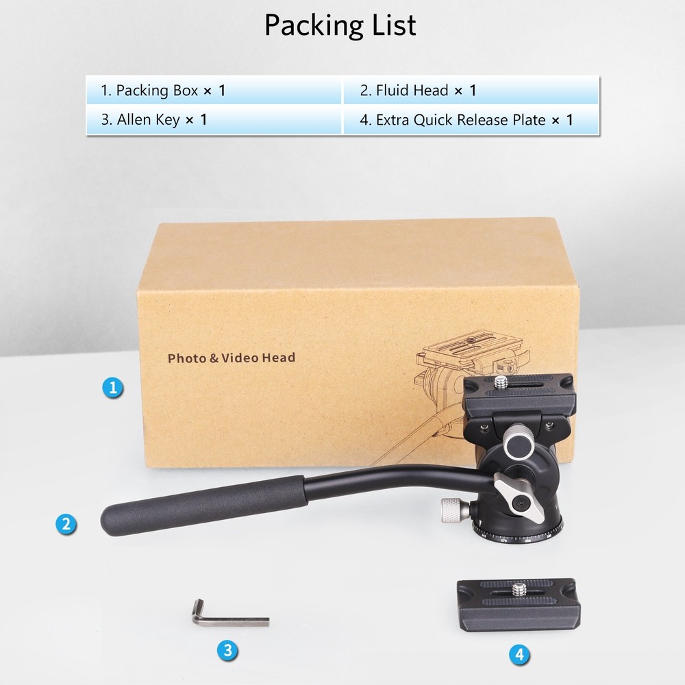 ARTCISE 2WAY Fluid Video Head Panoramic Shooting Head Tripod Head Load 3kg