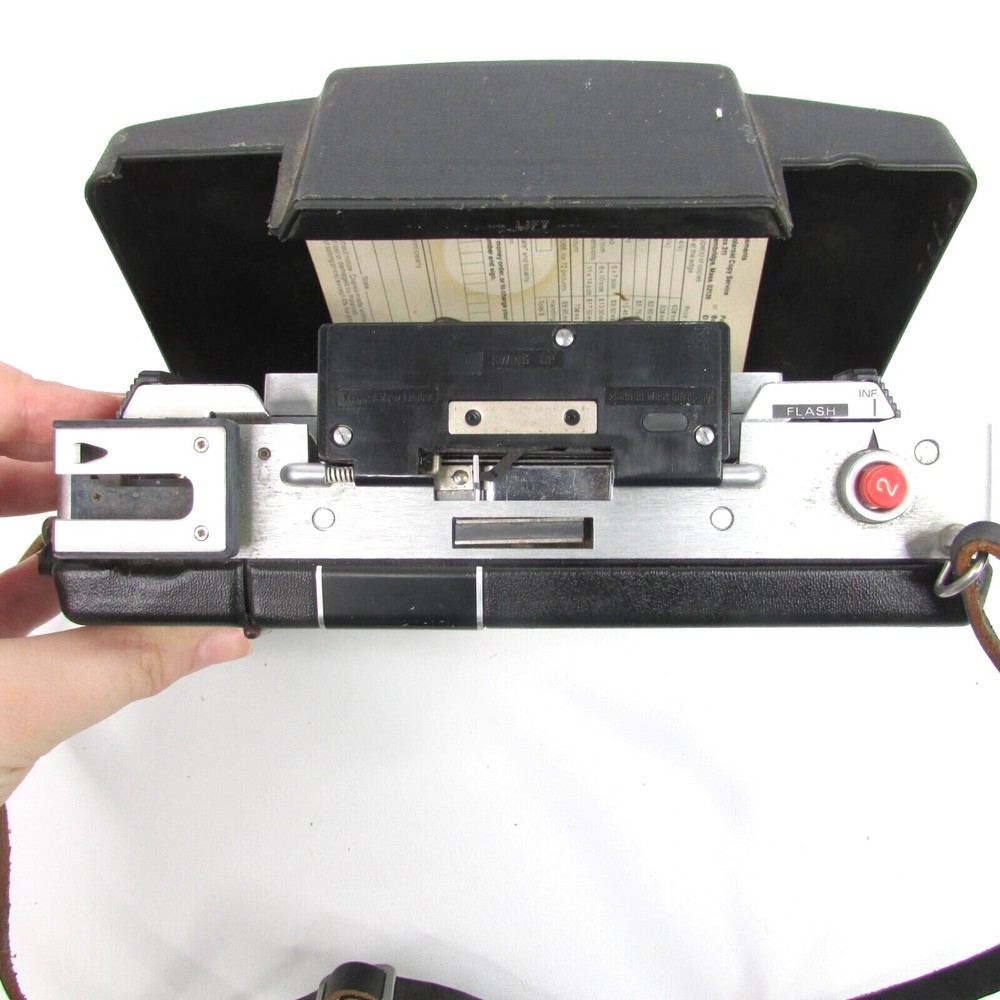 Vintage POLAROID 450 Automatic Land Camera w/ Case + Misc Papers Decor UNTESTED