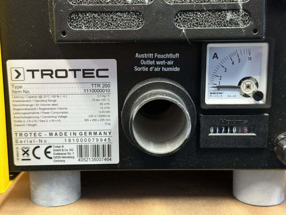 TROTEC TTR 200 Adsorption Dehumidifier