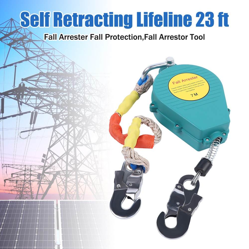Self Retracting Lifeline 23 ft Fall Arrester Fall Protection Fall Arrestor Tool