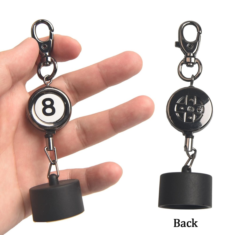 Billiard Chalk Holder，Pool Chalk Holder with Retractable Key RingPool Table A...