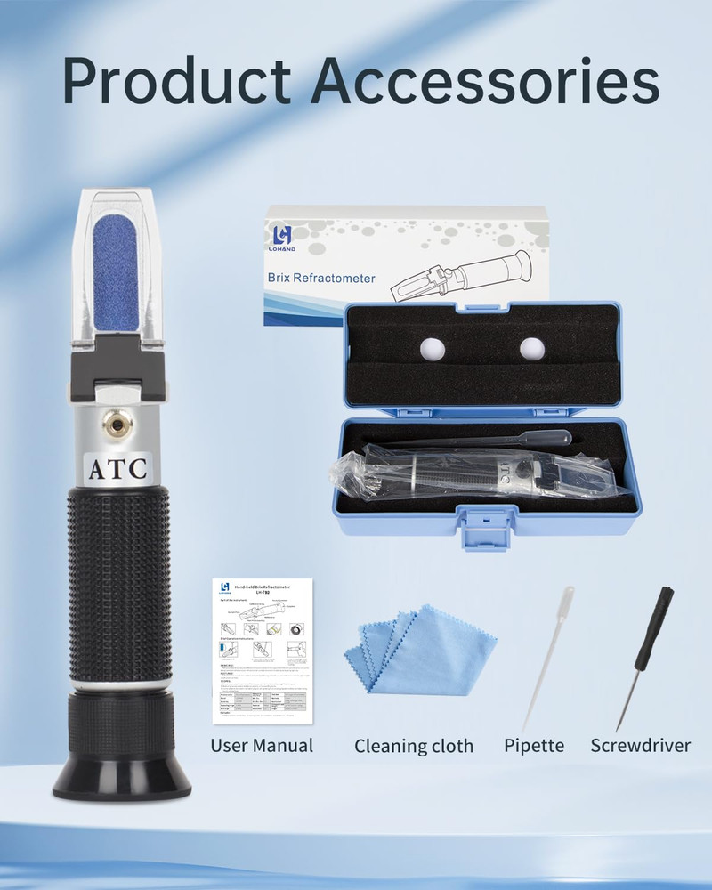 LOHAND Brix Refractometer with Automatic Temperature Compensation(Atc), Precisio
