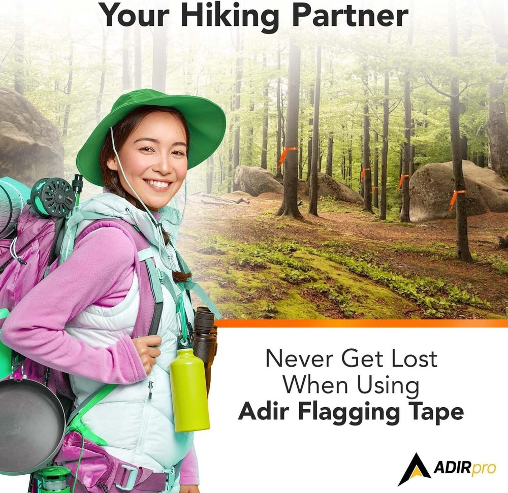 Neon Flagging Tape 12-Pack - Fluorescent Orange