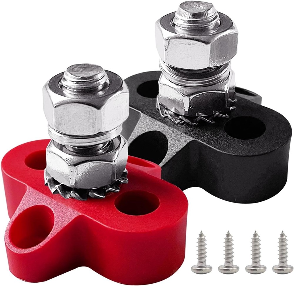 Heavy-Duty Nylon Battery Junction Post - 3/8" Single Stud for 12V & 48V Systems