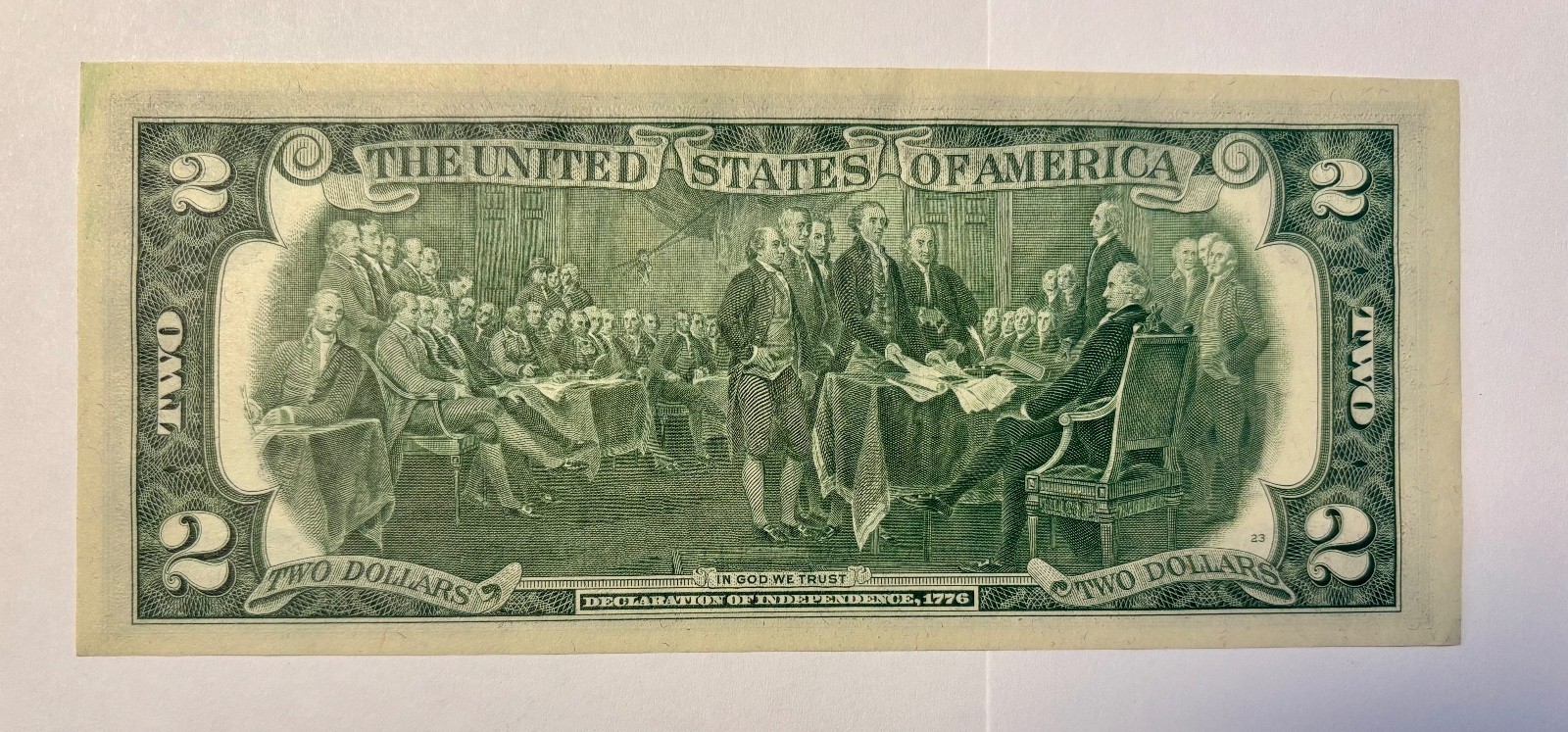 1976 $2 Two Dollar Bill 50th Anniversary Bicentennial Crisp Almost Uncirculated