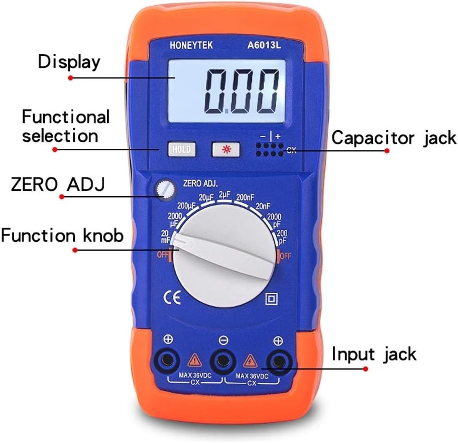 Professional LCD Capacitor Tester - Battery Operated with Two Testing Methods