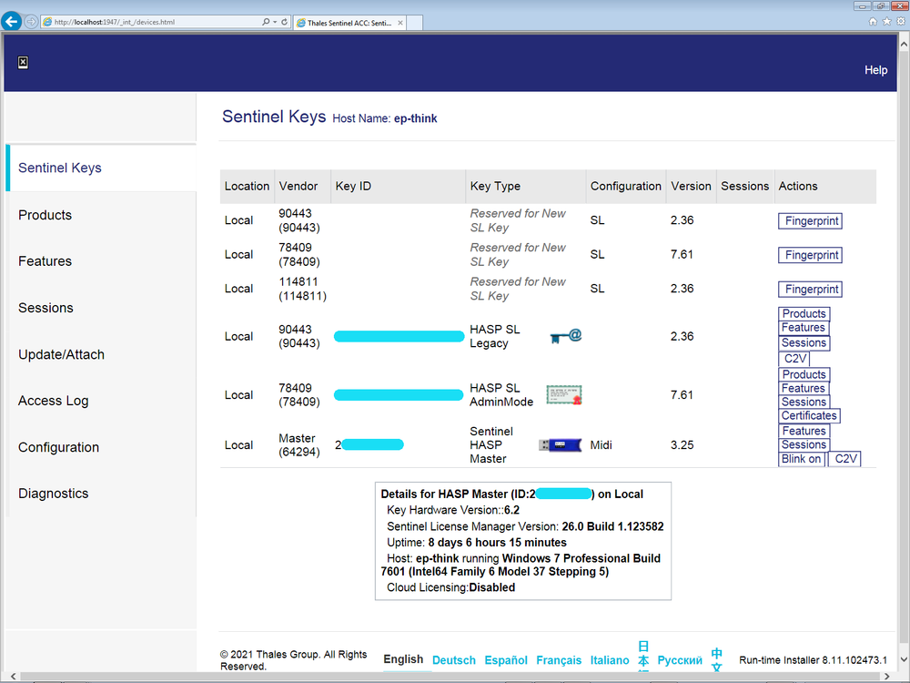 Aladdin HASP SRM Master dongle