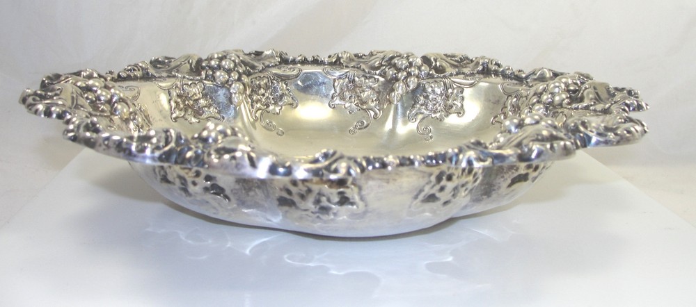 Gorham Sterling Silver Round Bowl Hollowware Grapes Pattern Number 222