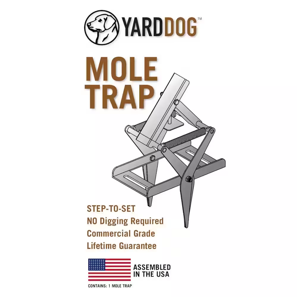 YARDDOG Step-To-Set No Digging Required Durable Steel Mole Trap