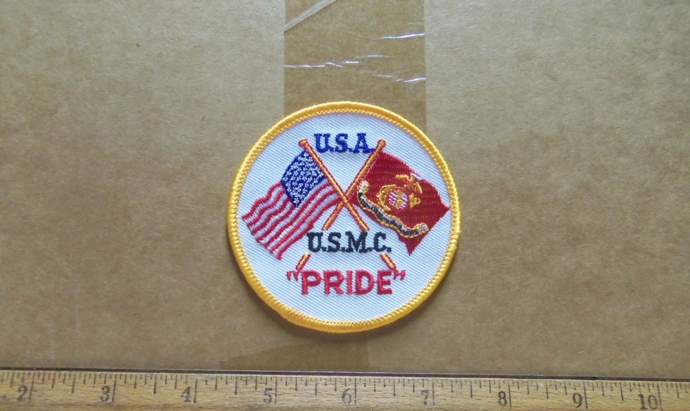 U.S.A. & U.S.M.C. Pride - Cross Flags Embroidered Patch