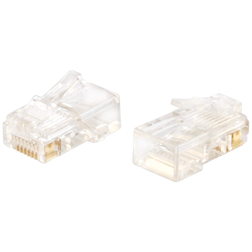 50-Pack Cat5e RJ45 Modular Plug Connector Pass-Through Crimp Tool End