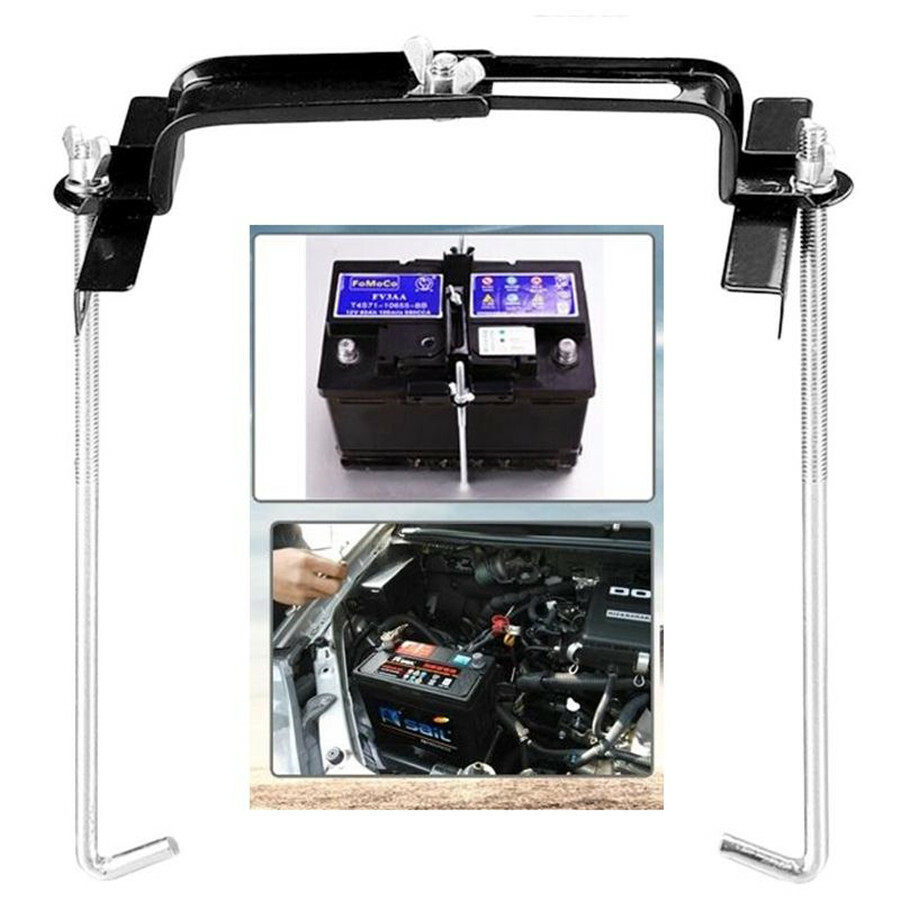 Car Storage Battery Holder Hold Down Adjustable Stabilizer Metal Bracket 23cm
