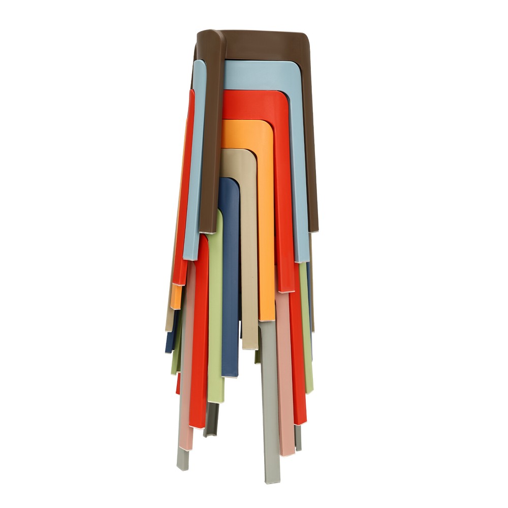 10PCS 18" Colorful Plastic Stackable Stools Modern Round Stools Stackable Stools