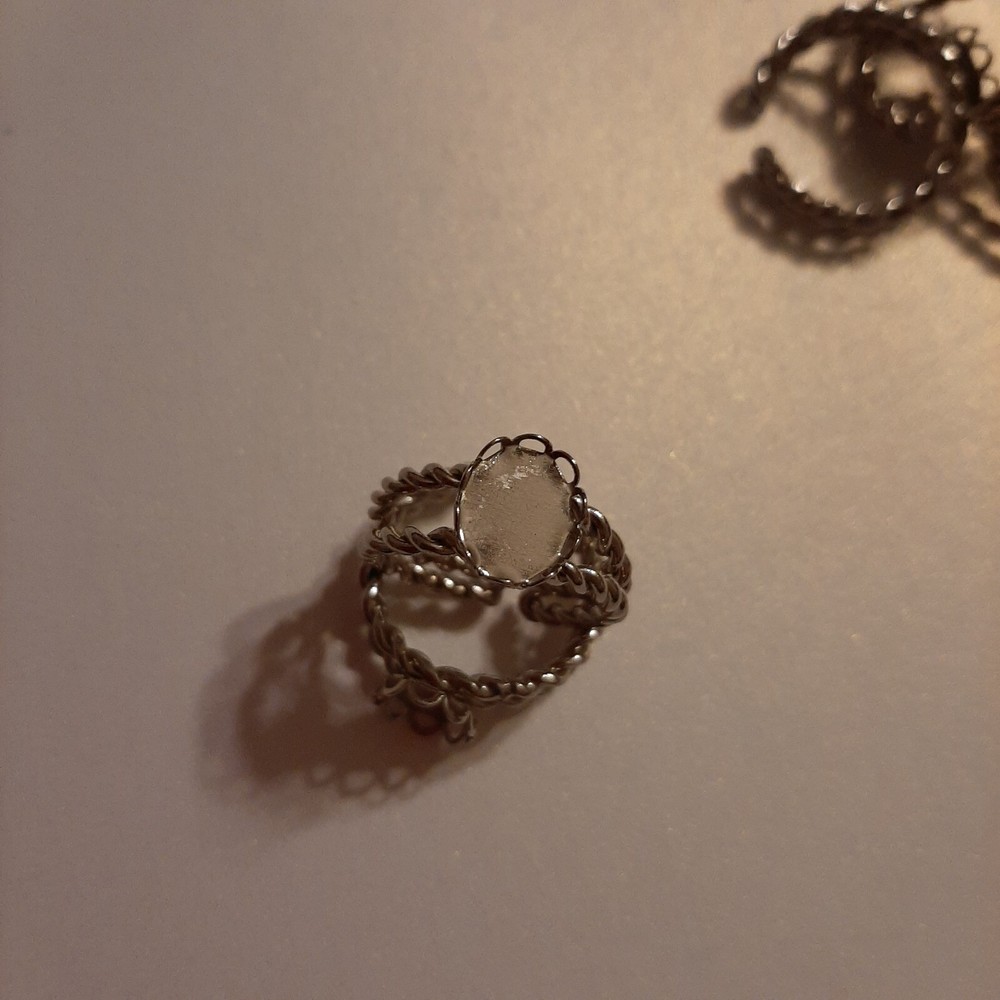 Silver Vintage Round Ring Setting Cabochon Blank Bezel Ring Mounting New
