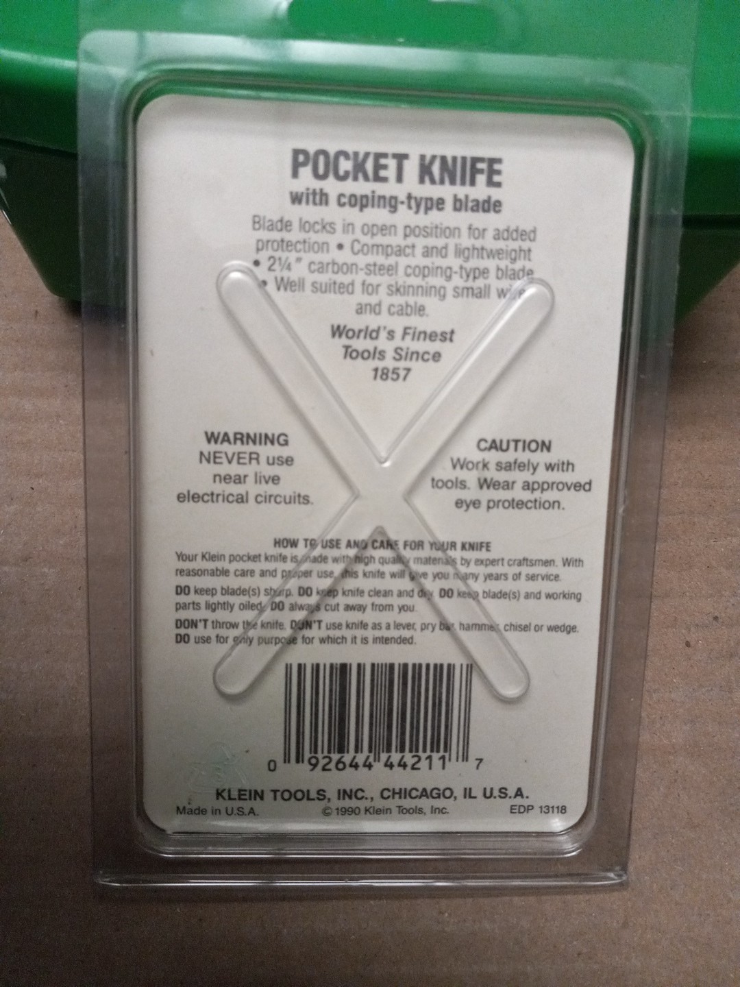 Klein 1550-11 2-1/4" Steel Pocket Knife Coping Blade New 1990